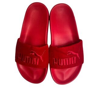 Puma Leadcat Scandal Red Velvet Slide Sandals Women's 6.5